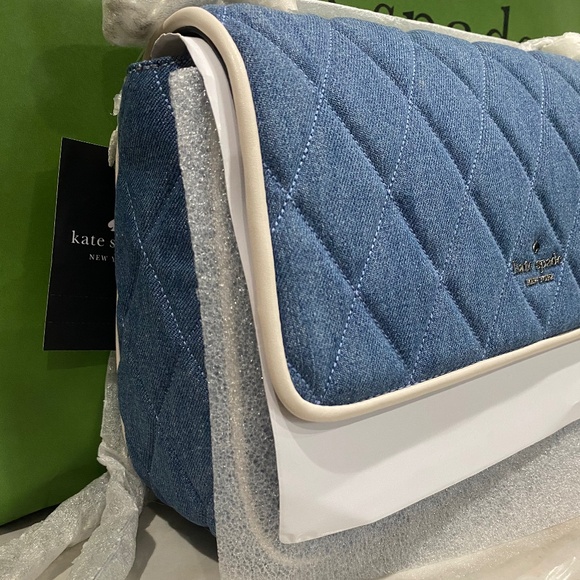 Kate Spade Carey Denim Medium Flap Shoulder Bag - Picture 8 of 12